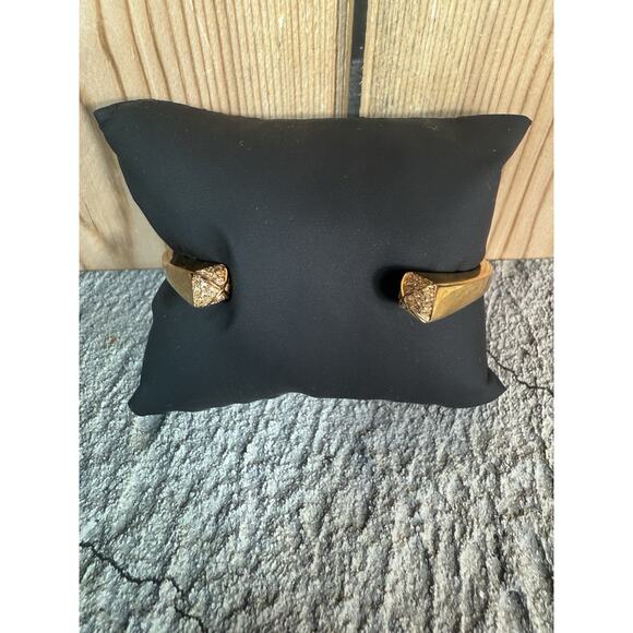 Michael Kors Open Cuff Bangle Pave Crystals Rose Gold Bracelet - Picture 7 of 9